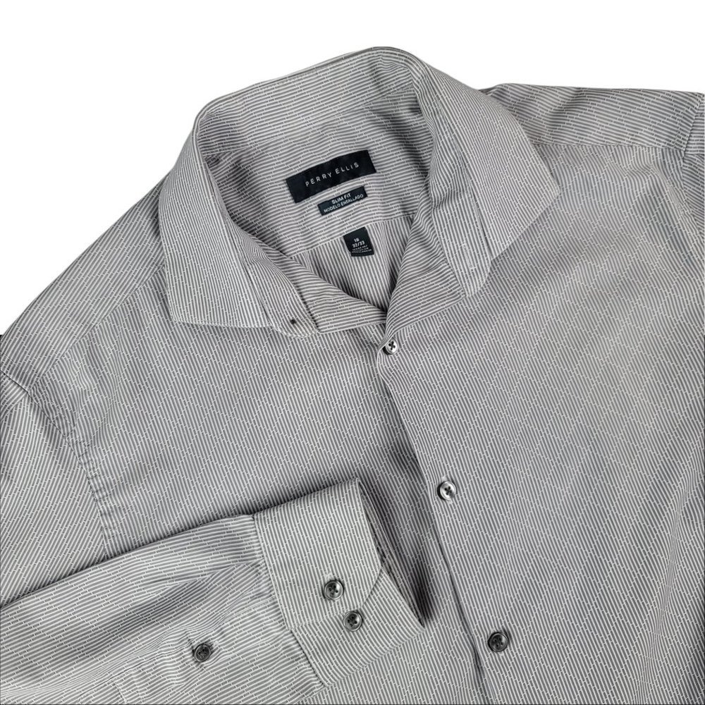 PERRY ELLIS PORTFOLIO Dress Shirt Men's Slim-Fit Size 16 32/33